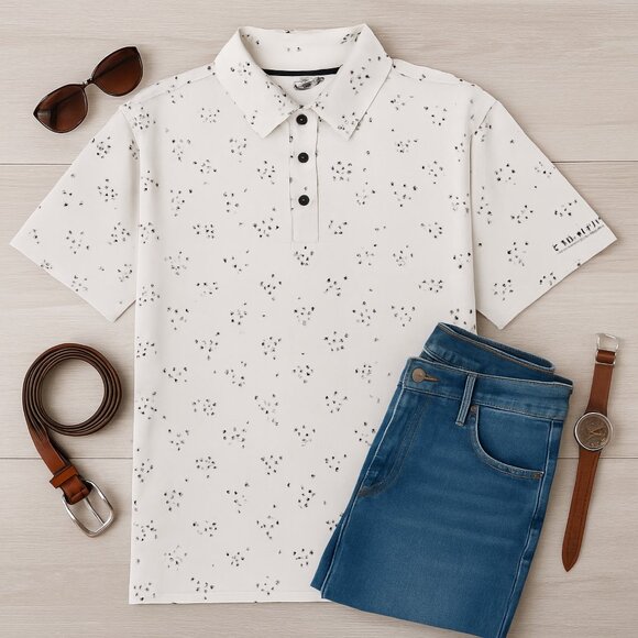 FootJoy Golf Polo Bird Print Performance Top Size 2XL - Picture 2 of 13